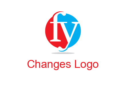 Letter f and y inside the circle logo