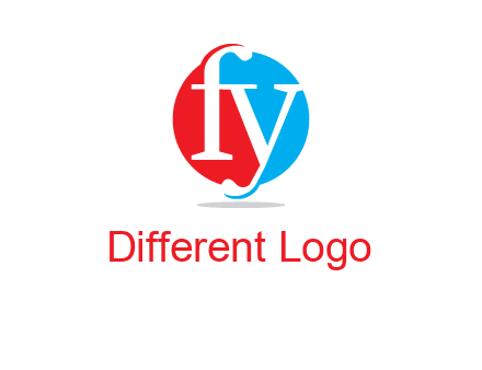 Letter f and y inside the circle logo