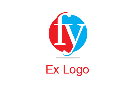 Letter f and y inside the circle logo