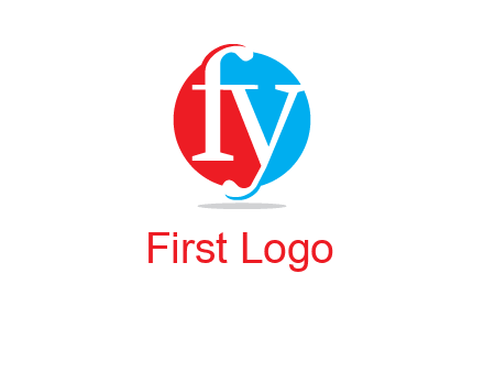 Letter f and y inside the circle logo