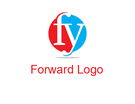 Letter f and y inside the circle logo