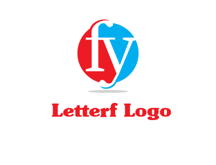 Letter f and y inside the circle logo