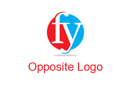 Letter f and y inside the circle logo