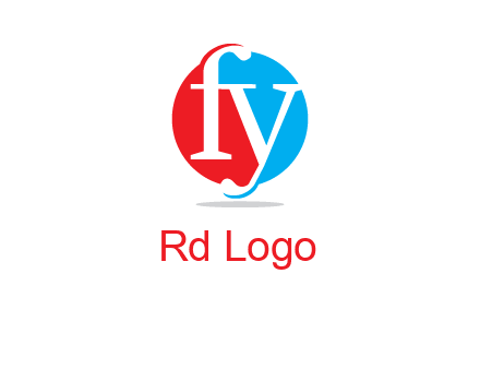 Letter f and y inside the circle logo