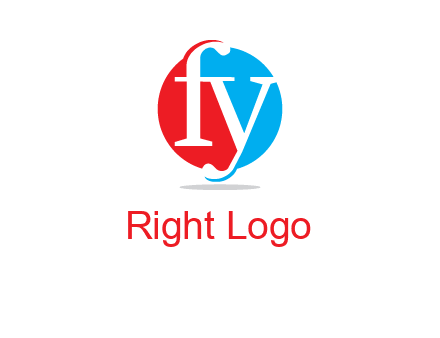 Letter f and y inside the circle logo