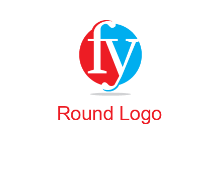 Letter f and y inside the circle logo