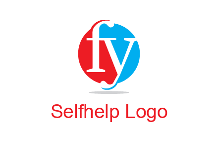 Letter f and y inside the circle logo