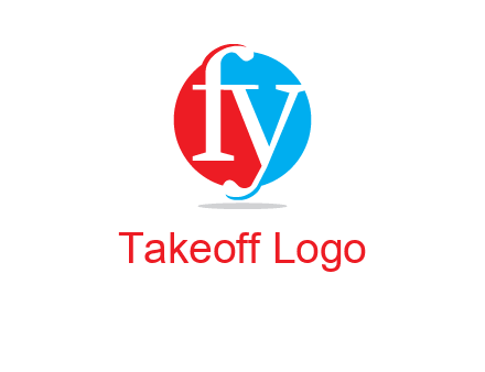 Letter f and y inside the circle logo