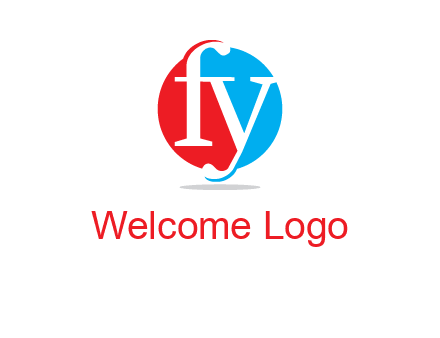 Letter f and y inside the circle logo