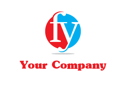 Letter f and y inside the circle logo
