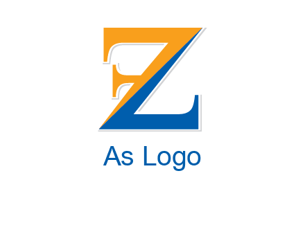 two toned letter Z forming letter F