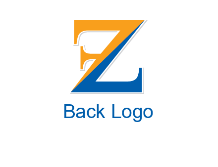 two toned letter Z forming letter F