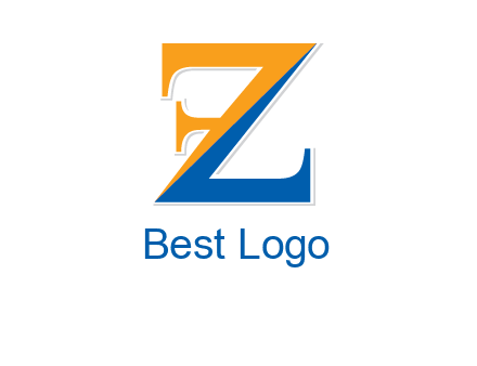 two toned letter Z forming letter F