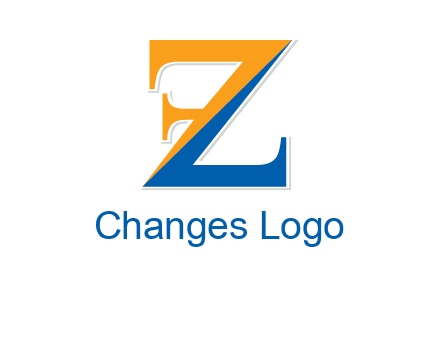 two toned letter Z forming letter F