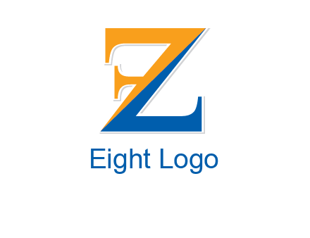 two toned letter Z forming letter F