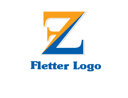 two toned letter Z forming letter F