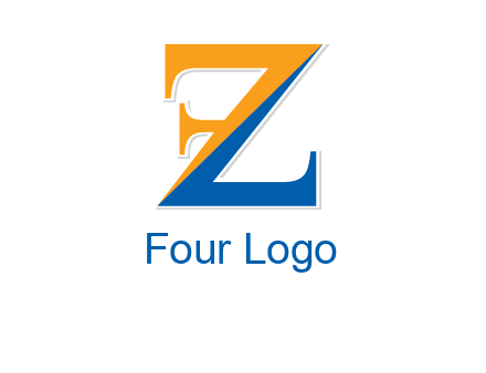 two toned letter Z forming letter F