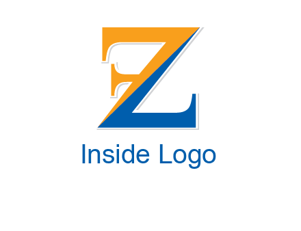 two toned letter Z forming letter F