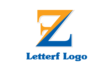 two toned letter Z forming letter F
