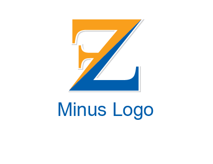 two toned letter Z forming letter F