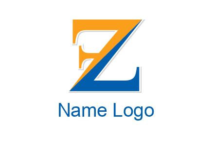 two toned letter Z forming letter F