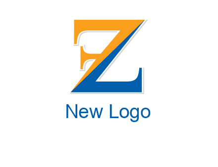 two toned letter Z forming letter F