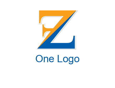 two toned letter Z forming letter F