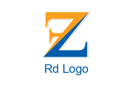 two toned letter Z forming letter F
