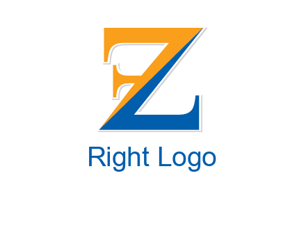 two toned letter Z forming letter F