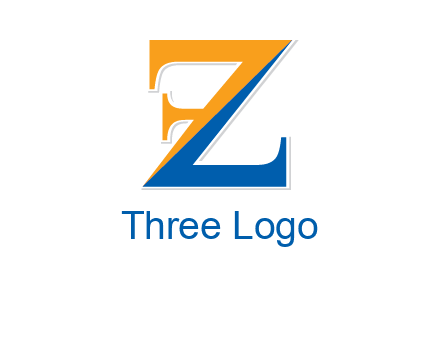 two toned letter Z forming letter F