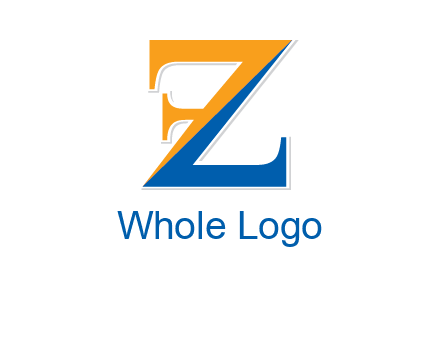 two toned letter Z forming letter F