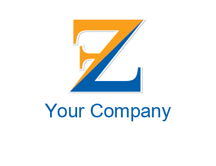 two toned letter Z forming letter F
