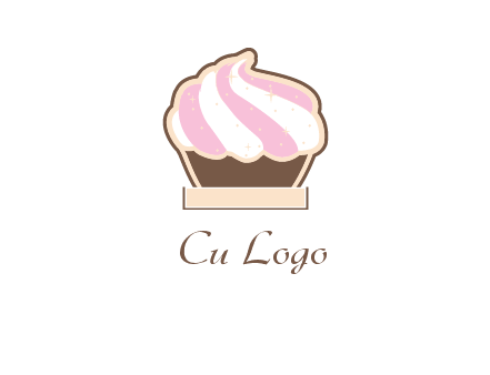 two color cream top cupcake logo