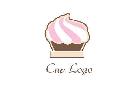 two color cream top cupcake logo