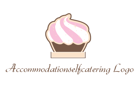 two color cream top cupcake logo