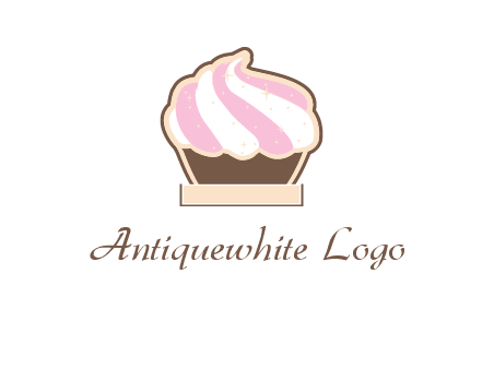 two color cream top cupcake logo