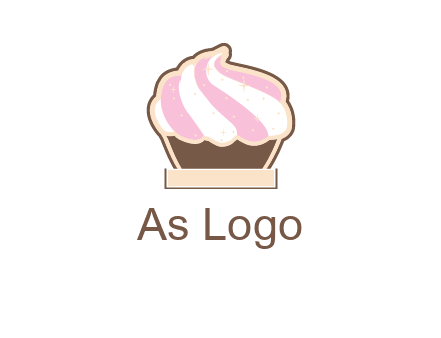 two color cream top cupcake logo