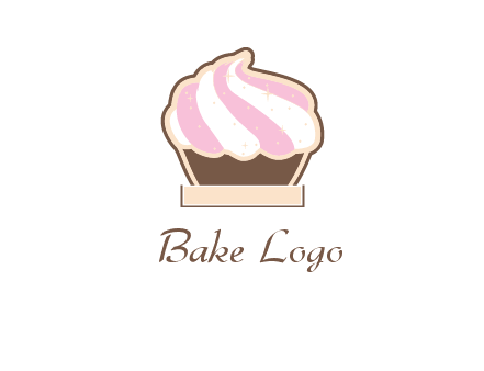 two color cream top cupcake logo