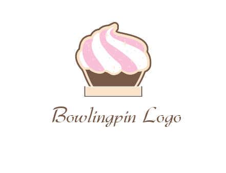 two color cream top cupcake logo