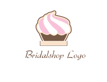 two color cream top cupcake logo
