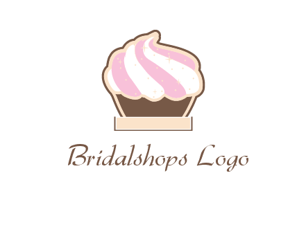 two color cream top cupcake logo