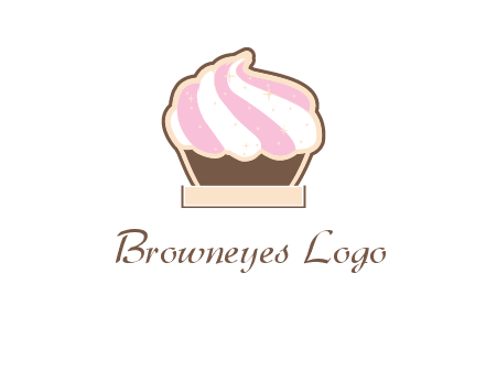 two color cream top cupcake logo