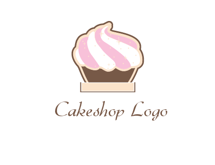 two color cream top cupcake logo