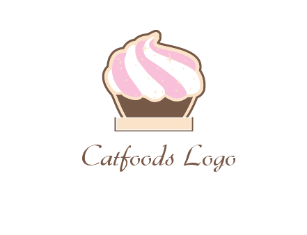 two color cream top cupcake logo