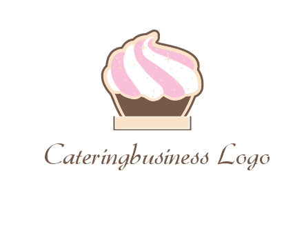 two color cream top cupcake logo