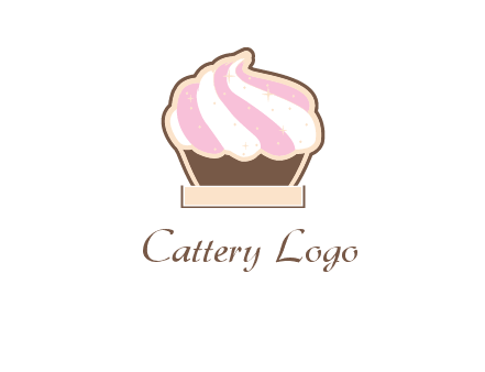 two color cream top cupcake logo