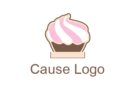 two color cream top cupcake logo