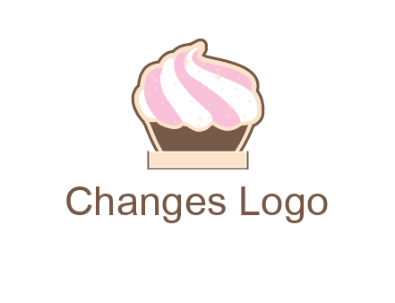 two color cream top cupcake logo