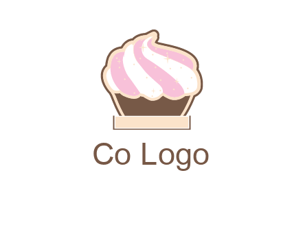 two color cream top cupcake logo