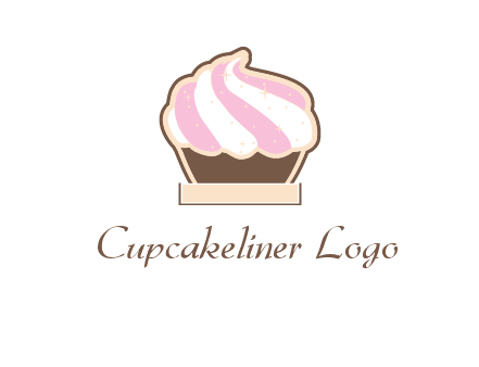 two color cream top cupcake logo